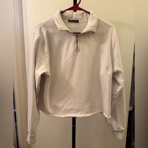 Brandy Melville Off-White Half-Zip Pullover
